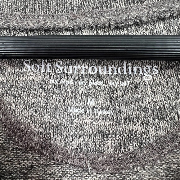 Soft Surroundings Womens Size Medium Cloud Gray Knit Sweatshirt Blouse Top Shirt - Picture 2 of 7